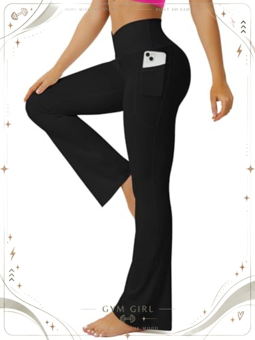 Flared Leggings High Waist Crossover Waist Yoga Pants Bootcut